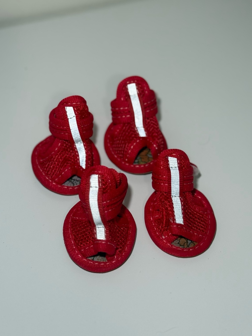 NWOT Dog Red Reflective Shoes / Sandals Small-Medium Size 3